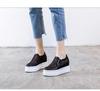 Fujin 9cm New Air Mesh Krajka Platforma Klín Letní Pohodlná Móda Vysoká značka Prodyšné Slip na tlusté podrážce Neformální módní boty