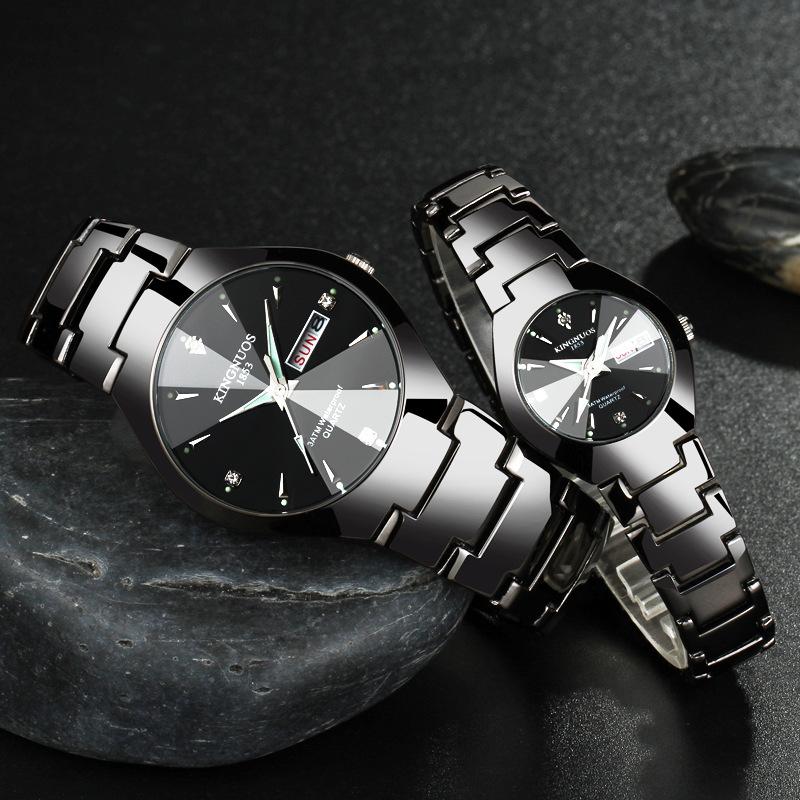 Top-Marke Mode Leuchtende Uhr Wolframstahl Wasserdicht Mode Studentenuhr Partneruhr Herren- und Damenuhr Kalender Quarz-Uhr