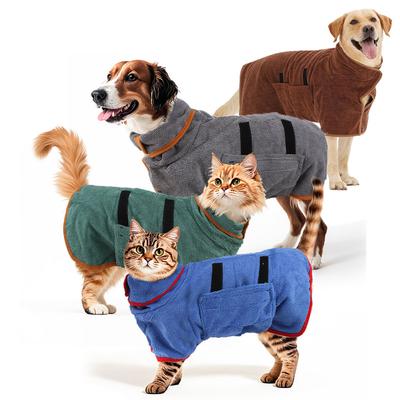 Dog Bathrobe Absorbent Pet Quick Drying Bath Towel Dog Bath Towel Large Small Dogs Clean Absorbent Bathrobe Full Body Wrap Cat