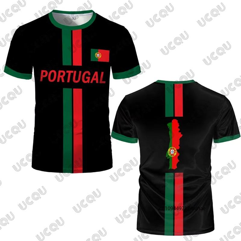 Zomer Nieuw Portugal Vlag Print Voetbalshirt Voor Mannen Vrouwen T-shirt Buiten Ademend Sport O-hals T-shirts Casual Kinderen Tops