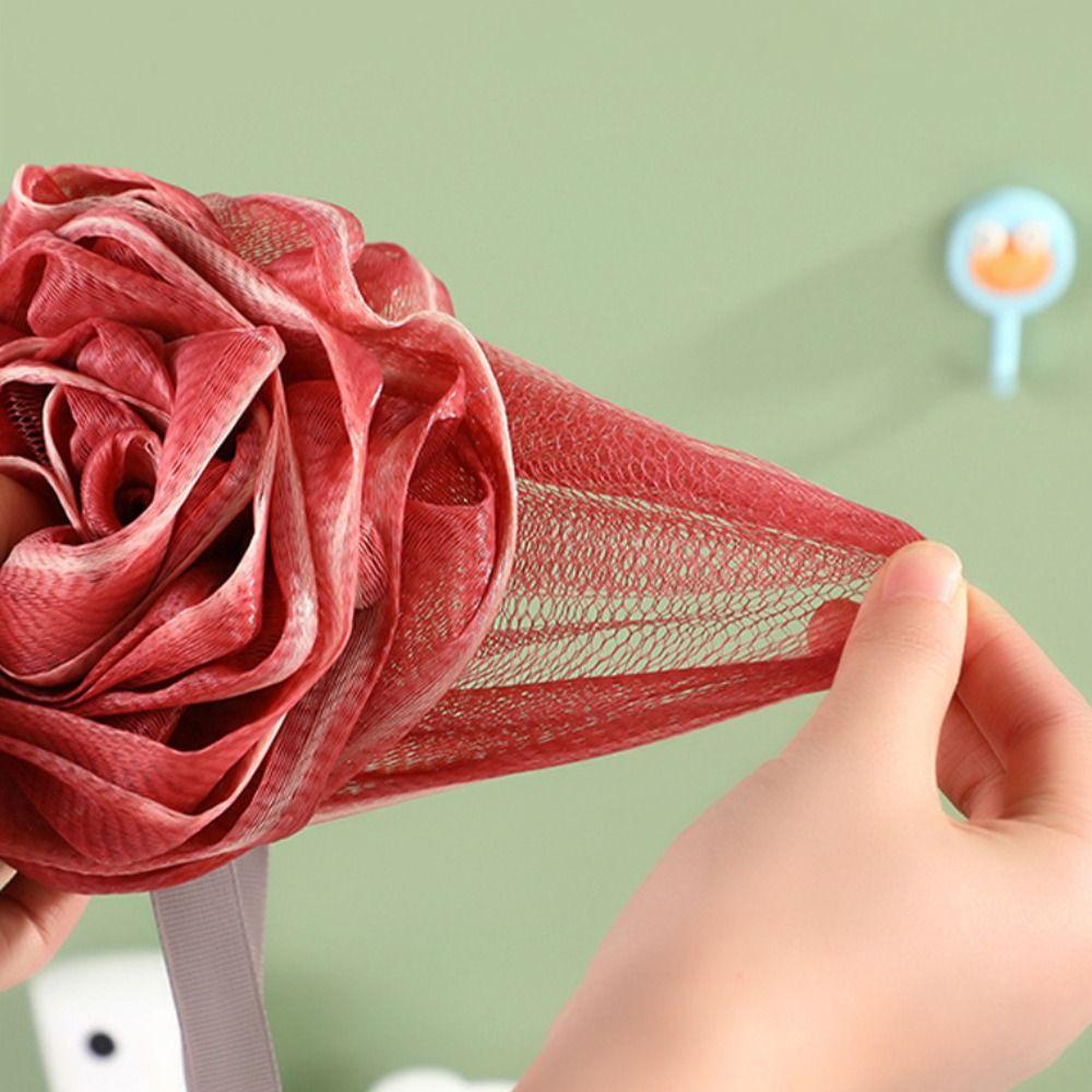 Mesh Rose Bath Ball Lightweight Shower Ball Hangable   Bathroom
