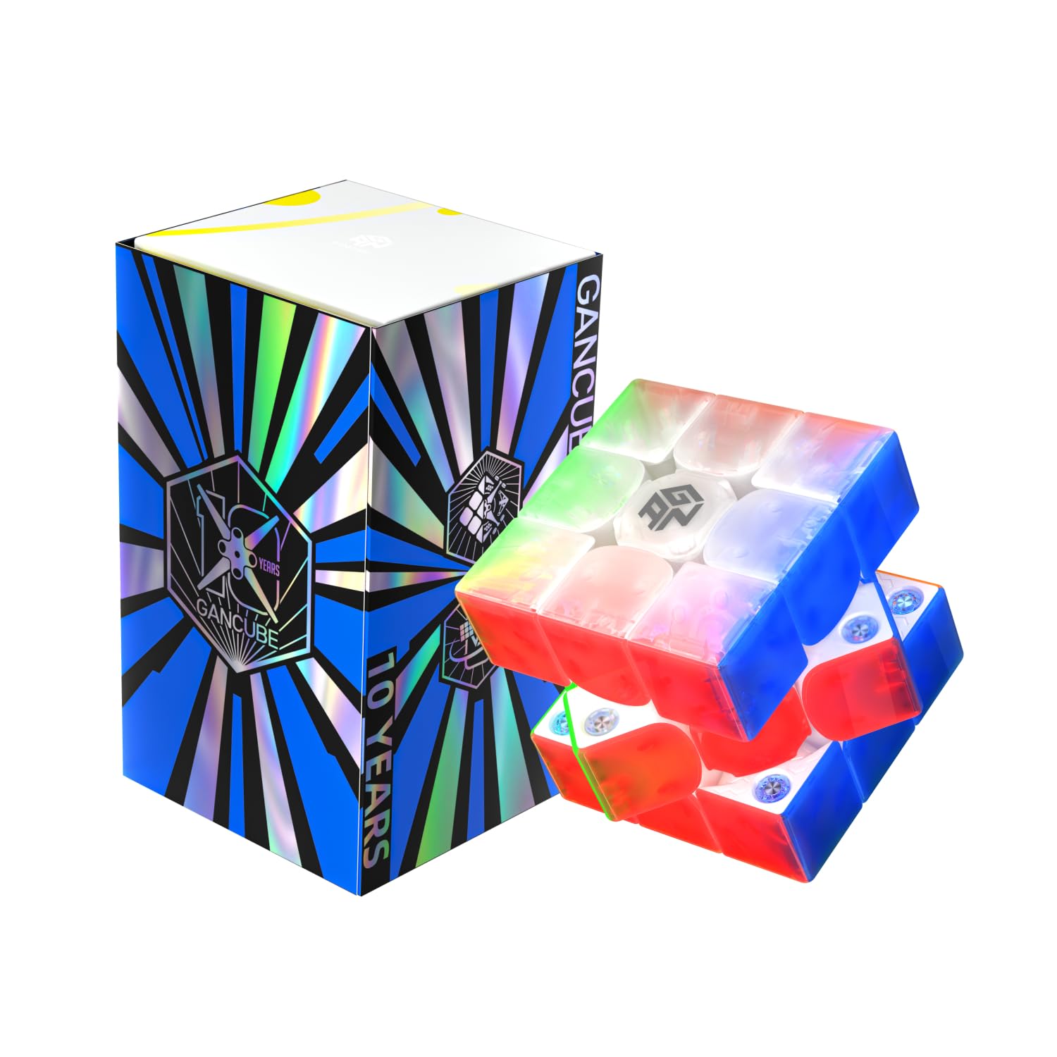 

GAN iCarry 2 UV Юбилейное издание 10 лет Официальный соревновательный 3x3 Смарт-куб - iCarry2 UV Без магнитов Без наклеек GanCube, Легко вращающийся магический куб