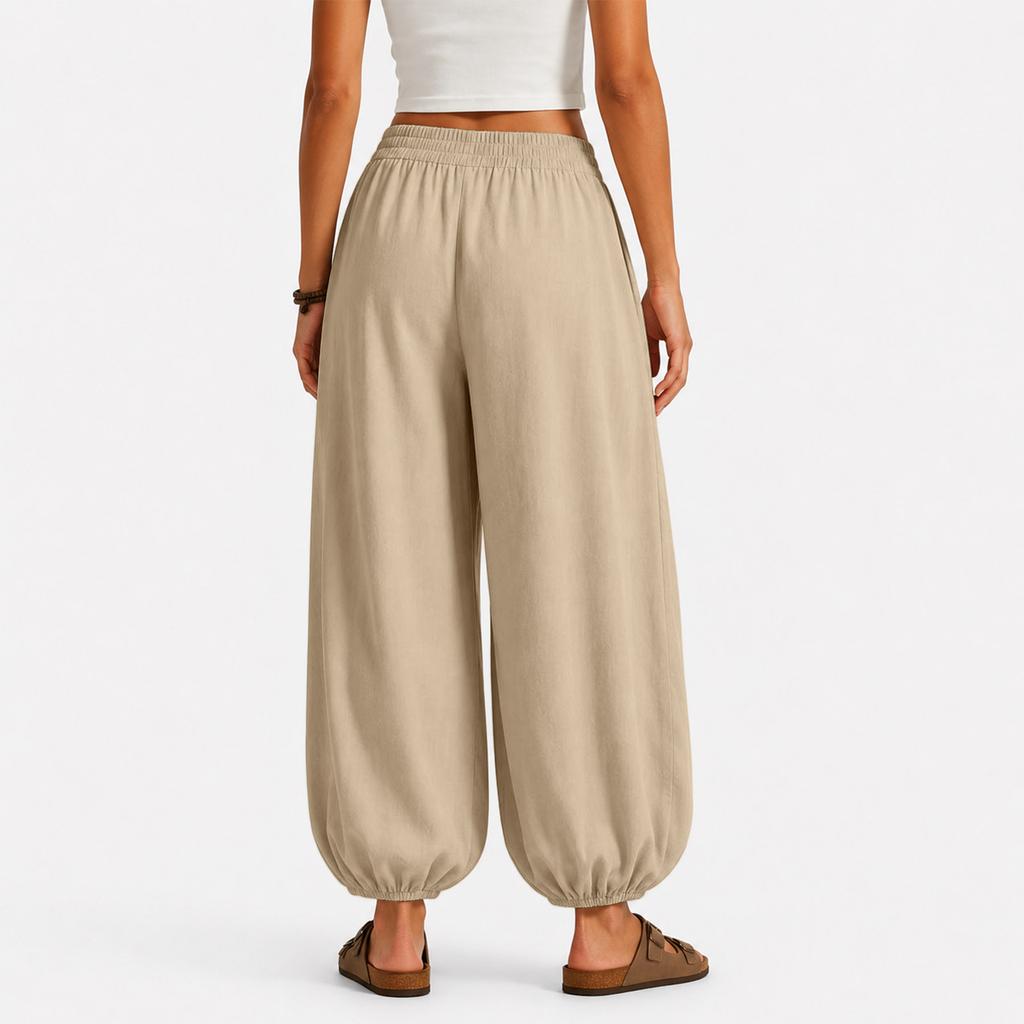 Relaxed European and American Minimalist Fashion Wide-leg Versatile Casual Pants for Women