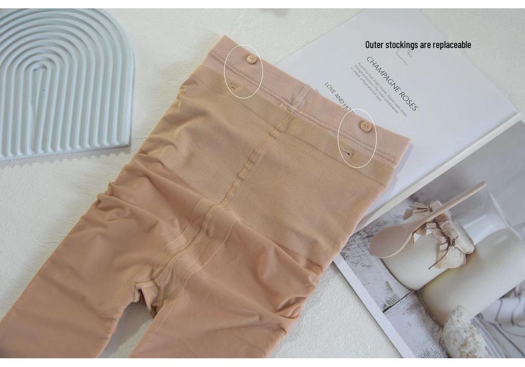 Bare Leg Silk Stockings: Autumn/Winter Nude Feel, Velvet-Lined, Faux Translucent Base Layer.