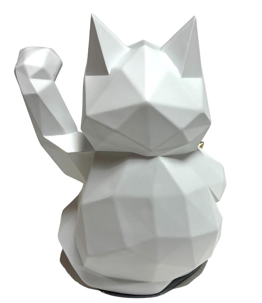 [Natura Style] Maneki-neko (Large) Statue, Stylish Nordic-Style Ornament for Home Decor (White)