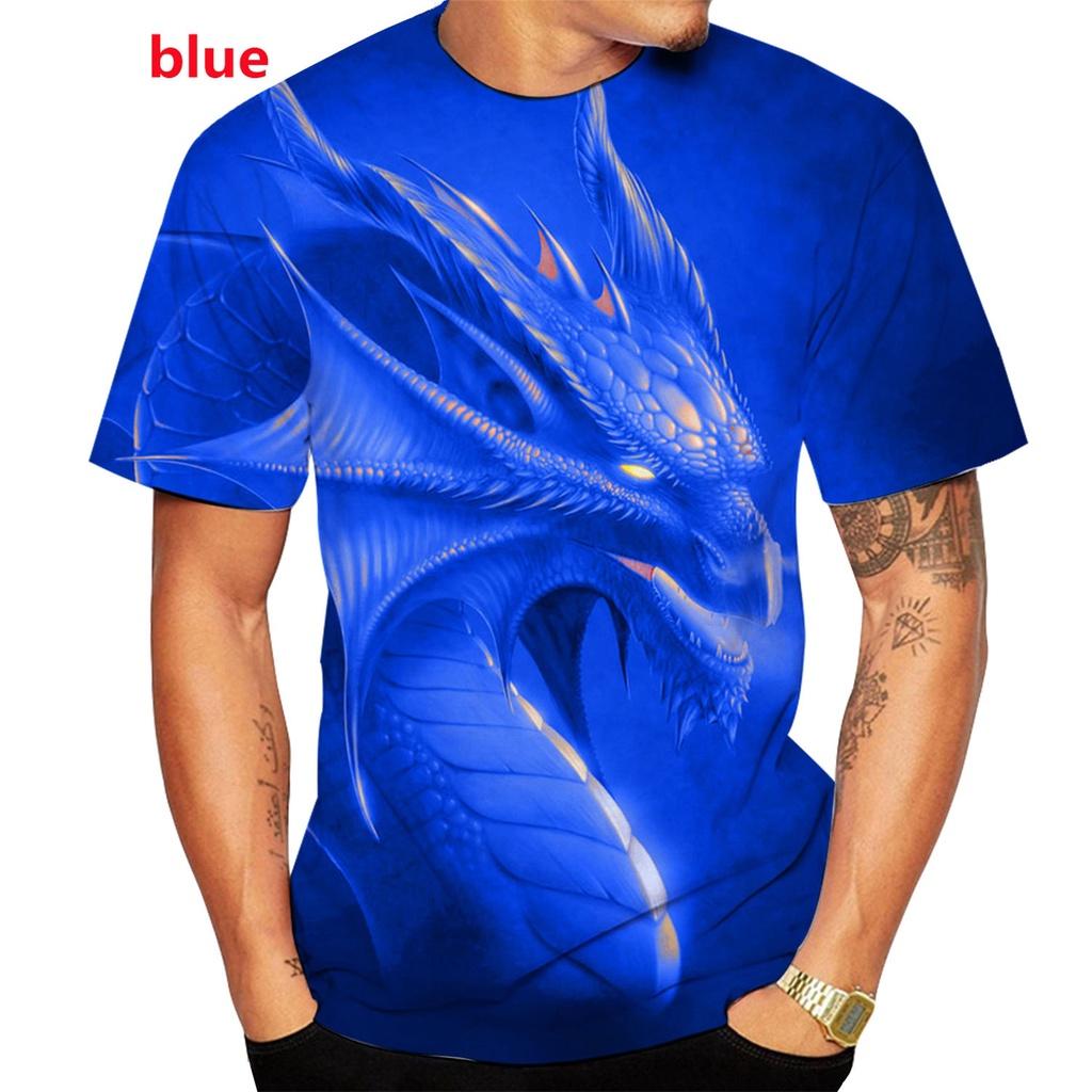 

Мужская новая футболка с 3D-принтом дракона, мужская и женская футболка, повседневная футболка с животным, большого размера, топ 6XL