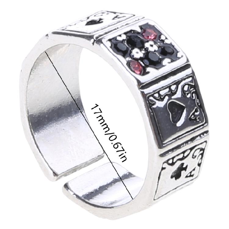Poker Rings Gothic Diamonds-encrusted Adjustable Rings Women Party Casual Rings