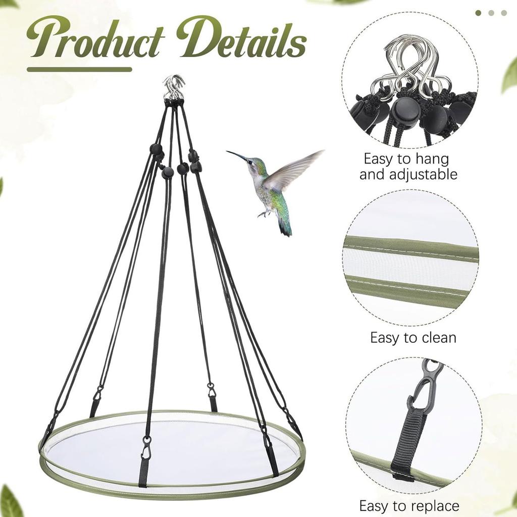 Adjustable Bird Feeder Seed Catcher Tray 15/24/30inch Diameter Outdoor Feeding Platform Spillproof Design Garden Use