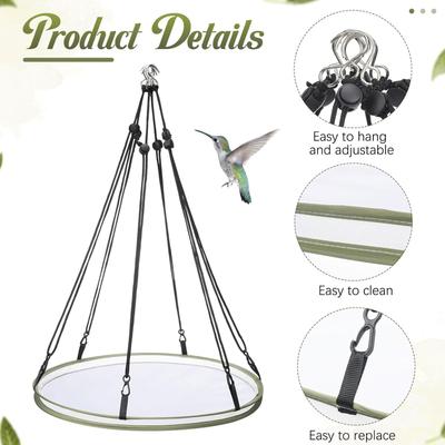 Adjustable Bird Feeder Food Catcher Tray 15/24/30inch Diameter Outdoor Feeding Platform Spillproof Design Garden Use
