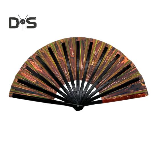 Holografischer Faltfächer, tragbar, schillernder PVC-Handfächer, Regenbogen-Sommer-Handfächer, Dekoration, Tanz-Performance-Requisiten, Party-Kostümzubehör