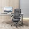 Manager Office Chair Computer Chair With Footrest Reclining Backrest Padded Armrests Linen Gray