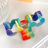 Hair Accessories Rainbow Wave Crab Clip Korean Style Women Hair Claw  Washing Face