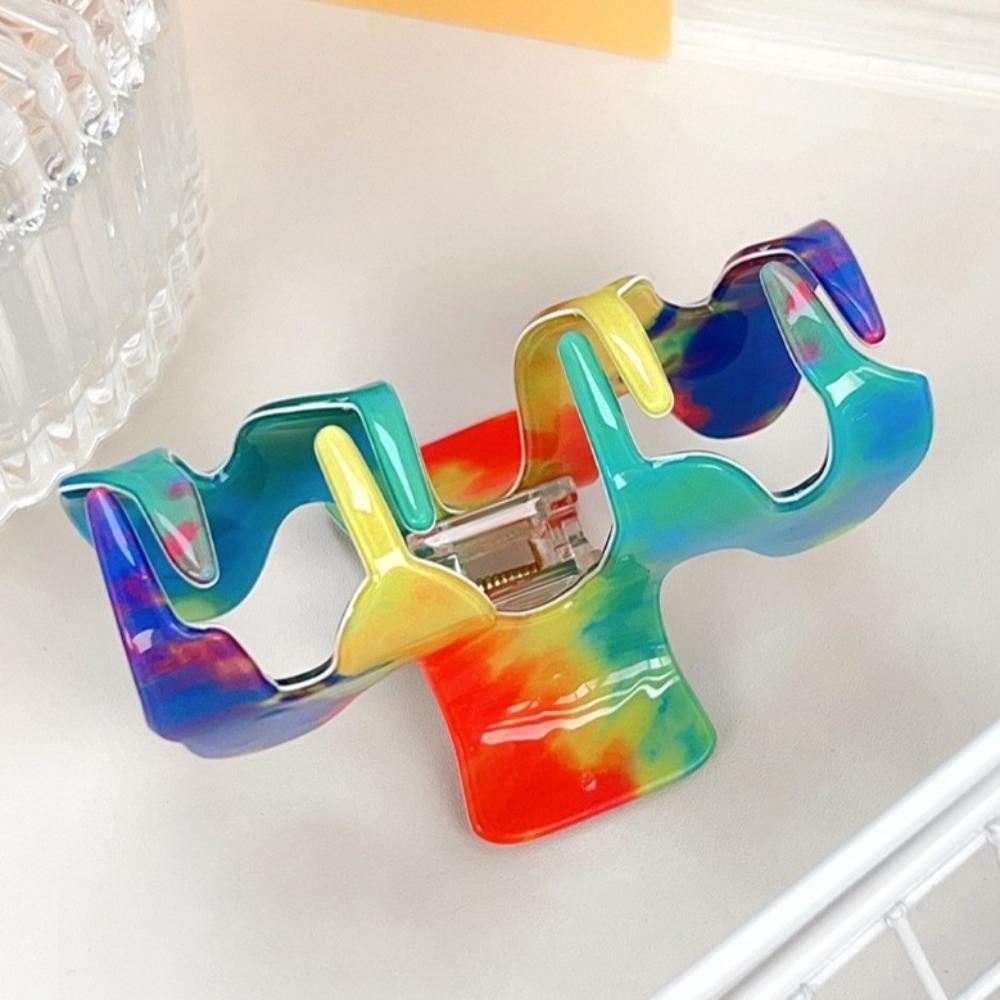 Hair Accessories Rainbow Wave Crab Clip Korean Style Women Hair Claw  Washing Face