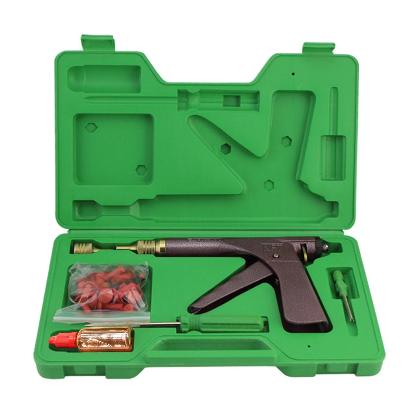 Tubeless Car Wheel Vacuum Tyre Repair Tool Kit Vacuum Tire Repair Gun Kit with Mushroom Plugs Car Tire Block Air Leaking kit