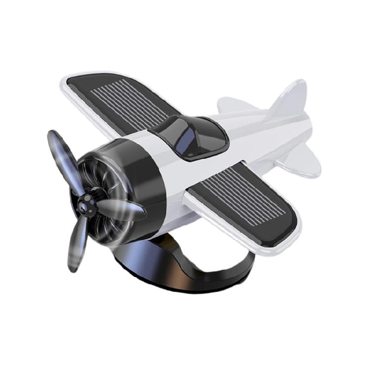 Moderní dekorace do auta v podobě letadla na solární pohon s hladkým 360° otáčením, ABS ozdoba na palubní desku, příslušenství pro vozidla