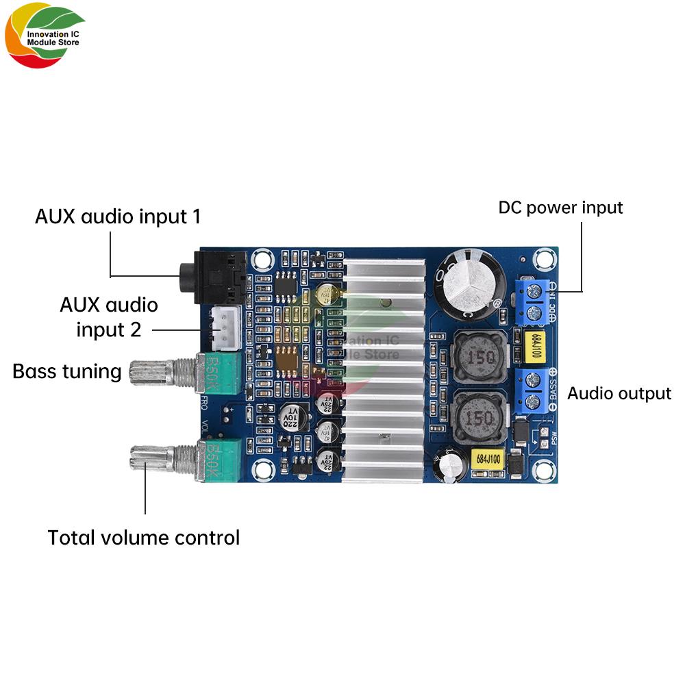 TPA31TPA3116D2 Class D Stereo DC12-DC24V Digital Audio Amplifier Subwoofer Power Amplifier Board for Home Audio Car Speakers DIY