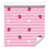 Strawberries and Daisies Wallpaper Powder Pink and Pink 50x1000
