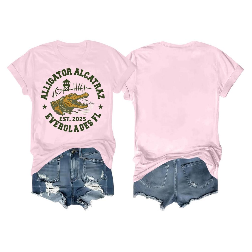 Women's Daily Festival Printed Short Sleeve Floral Short Sleeve Round Neck Retro Short Sleeve Summer Casual Tops