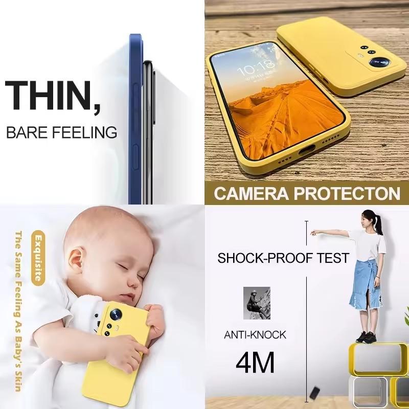 Luxury Original Liquid Silicone For XiaoMi Mi 12 Lite 12X Mi12 11T 11T Pro 13T 12 13 14 13T Pro Global Square Case