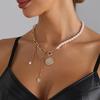 Chic Beaded Fringe Necklace Star Star Pendant Costume Jewelry For Daily Outfits Or Evening Occasions