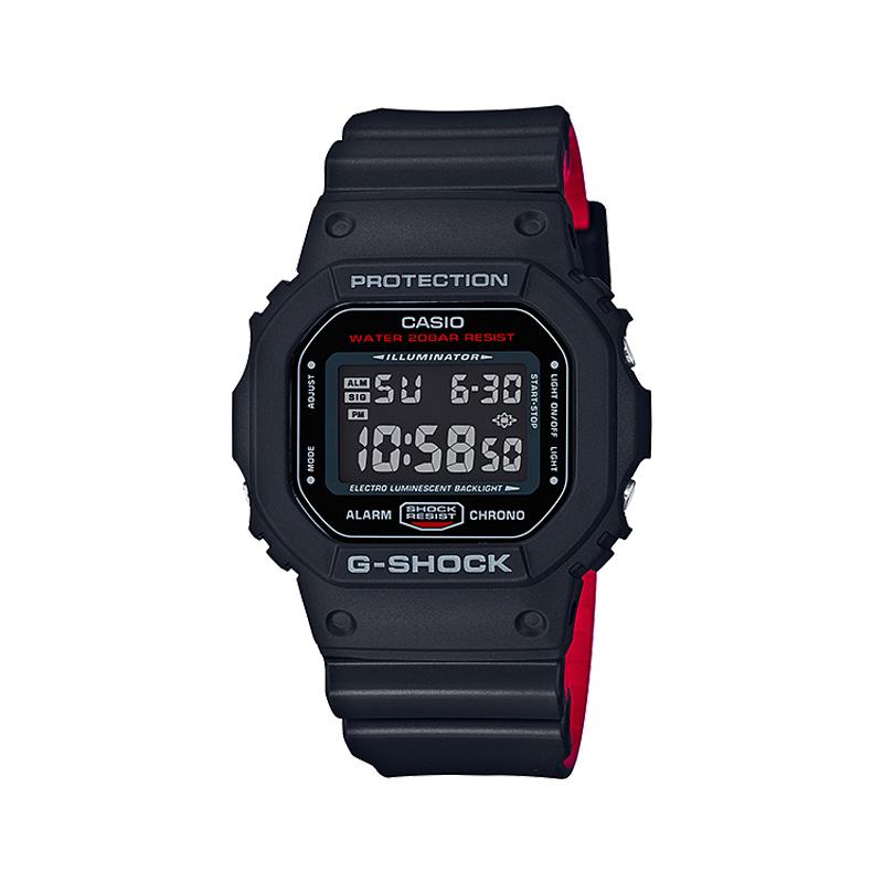 CASIO Customized watch modified series waterproof and shockproof Quartz steel strap same style for men and women red dia DW-5600HR