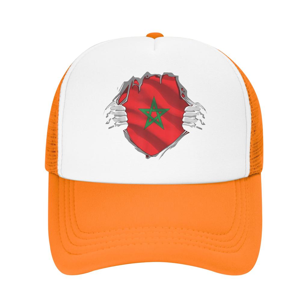 Morocco Flag Moroccan Mesh Baseball Cap Unisex Women Casual Sun Hats Hat Breathable Summer Trucker Hat