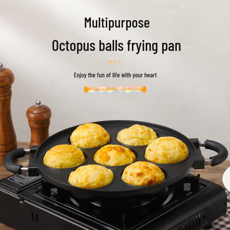 Uncoated Octopus Meatball Omelette Pan: Non-stick, Deepened Egg Dumpling Mold