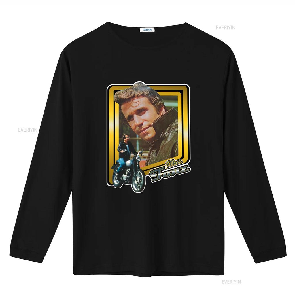 Happy Days The Fonz Fonzie Classic TV Show Slate Print T shirt Retro Style XW78 vintage Washed Casual Breathable Stylish