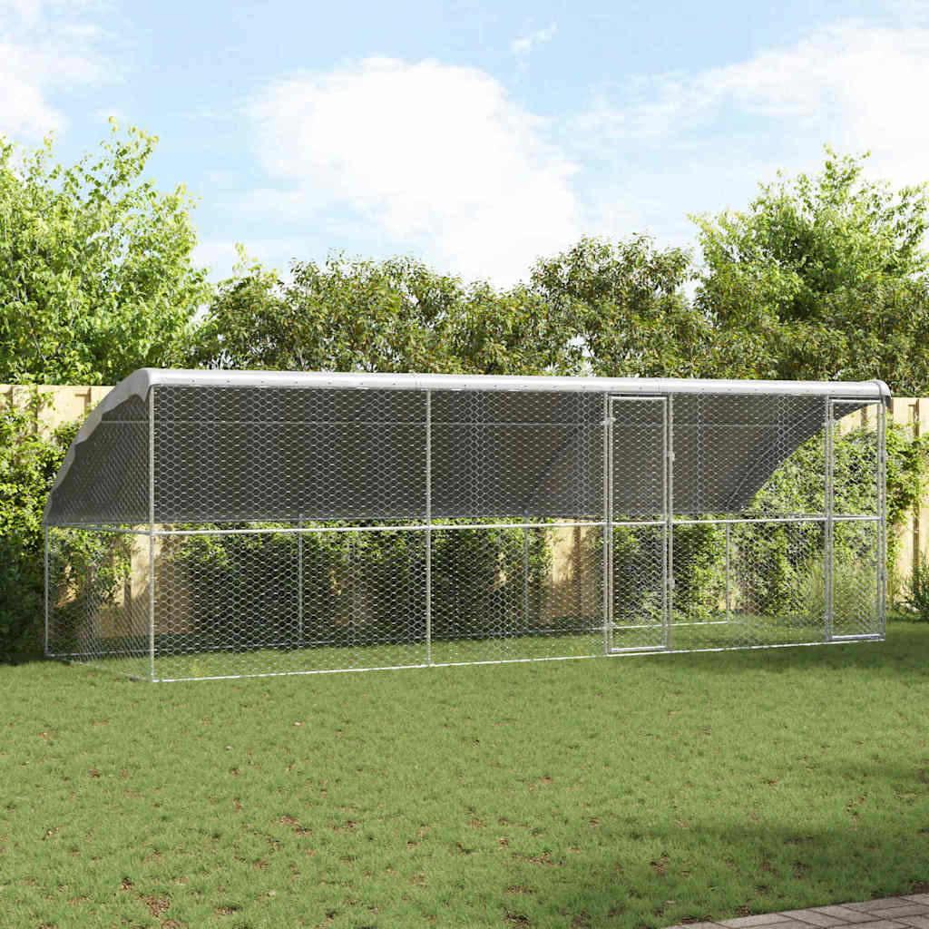 Hundezwinger 3 Stück Silber 6 x 2 x 2 m Verzinkter Stahl