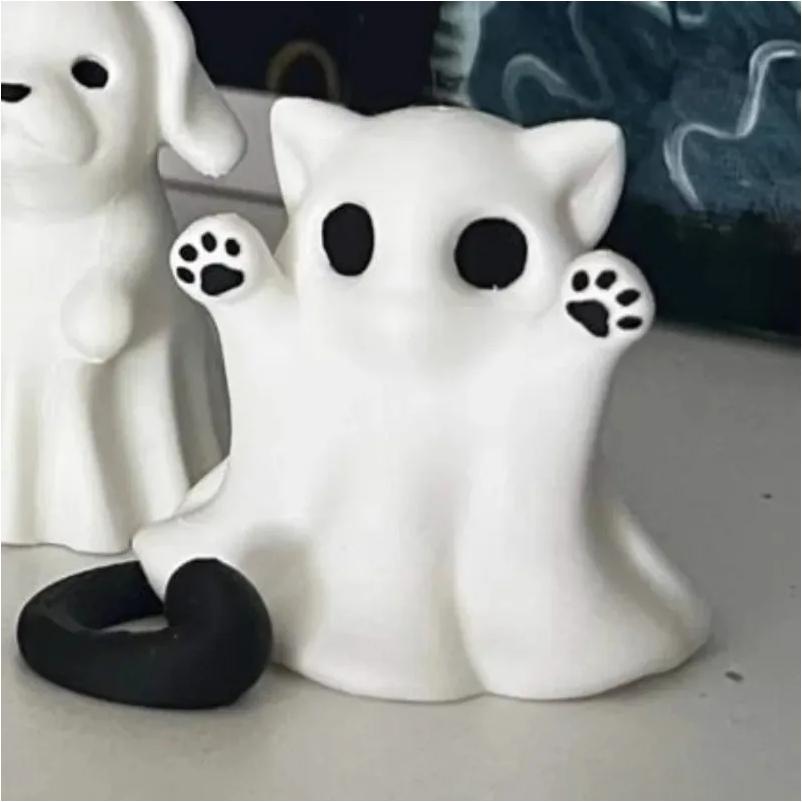 Mini Kätzchen Geister Ornamente Angst vor Niedlich Desktop Atmosphäre Halloween Gefühl Freundin Katze Geschenk Heimdekoration Handwerk