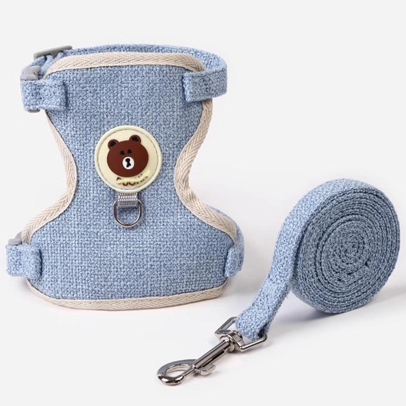 Justerbar sele och koppelset för små hundar, katter och kaniner