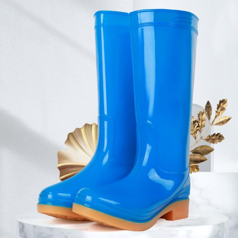 High rain shoes women's adult water shoes non-slip velvet warm winter rain boots water boots women's galoshes work