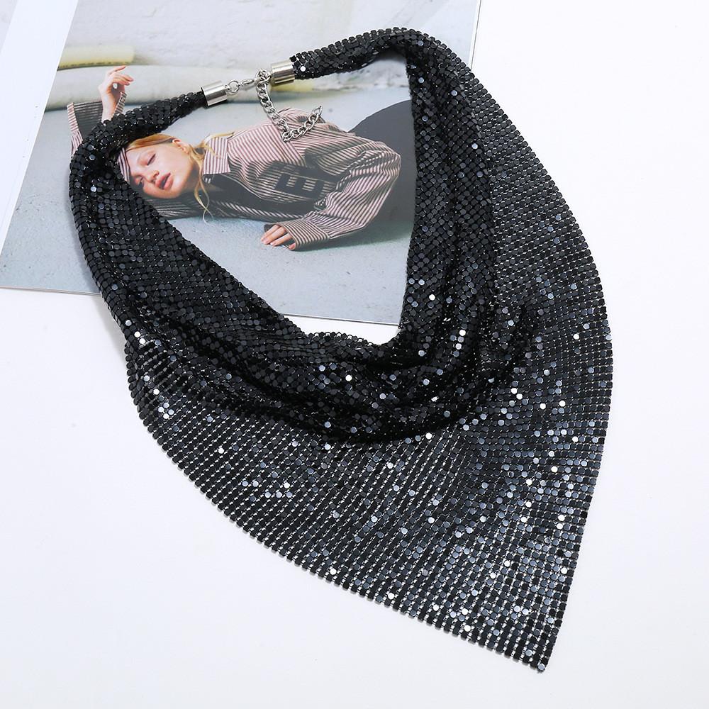 Scarf Mesh Sequin Collar Fish Scale Necklace Clothing Accessories Women For
