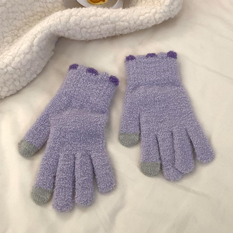 Koreanische Winter-Fingerlose Wollhandschuhe für Damen - Warm, Winddicht, Touchscreen-freundlich