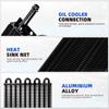 10Row Transmission Oil Cooler Kit Universal Aluminum Engine Oil Radiator Converter With Hose Mounting Kit
