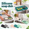 Large Silicone Soap Dish for Bathroom, Non- Draining Soap Holder with -Guided Design