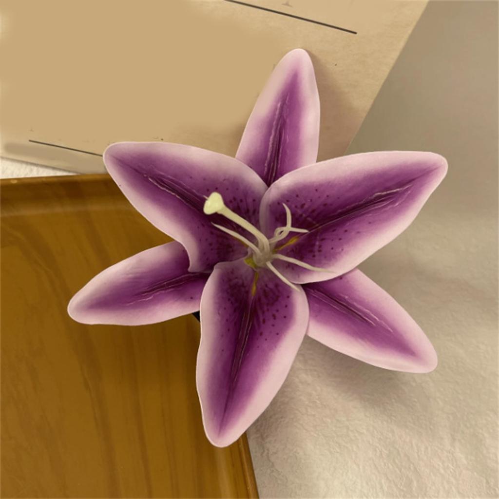 Elegant 3D Lily Hair Clip With Nonslip Metal Clip For Women Updos Resin Flower Hair Clamp Fashion Hair Styling Accessory