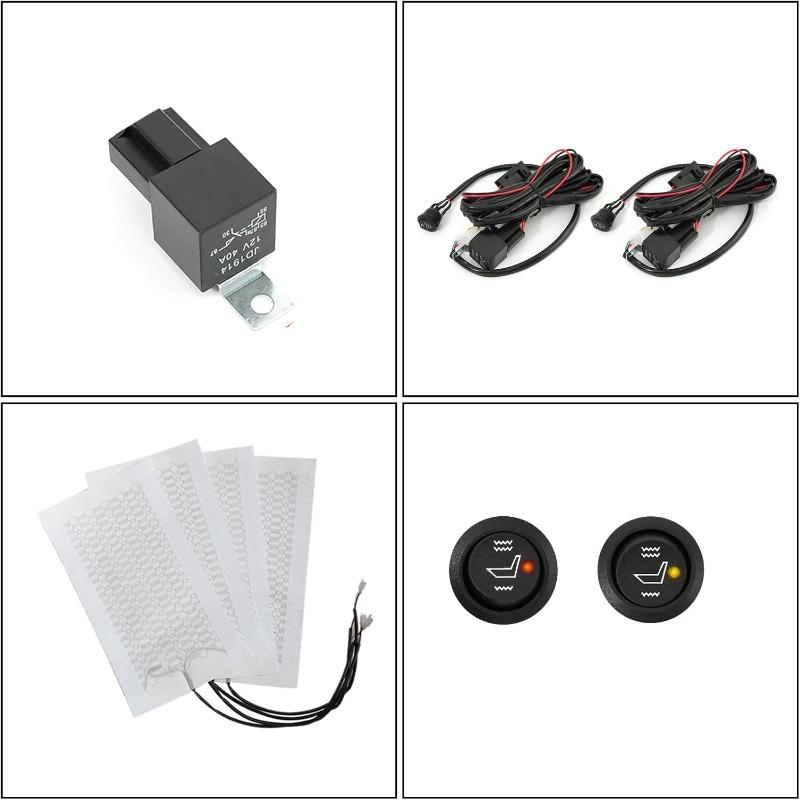Xiaomi 12V Carbon Fiber Car Seat Heater Kit Fit 2 Seats Heating Pads Fast Heating High Low Temp Round Control Switch Winter Warmer