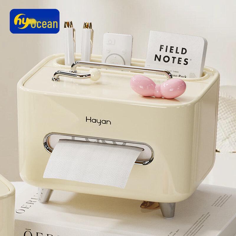 HAYAN HY Desktop Tissue Box with Remote Control Storage