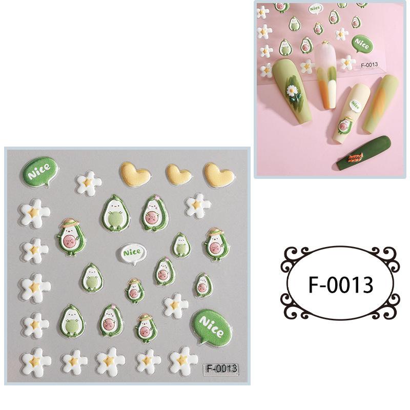 

Мультяшные наклейки для ногтей с тиснением 5D трехмерные цветы милые маленькие свежие водонепроницаемые наклейки для ногтей 60*60mm