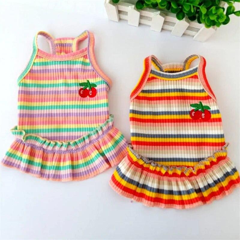 Haine de vară pentru cățeluș Rochie pentru câini pentru rase mici Câini Fusta scurtă Pomeranian Ropa Perro Costum Roba Robă