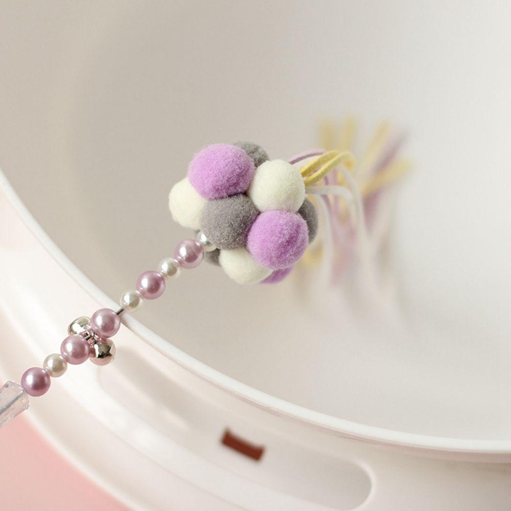 Pet Tassel Wand With Pompom And Bell Cat Teaser Wand Beaded Kitten Teaser Stick Kitten Interactive Toy Colorful Pet Supplies