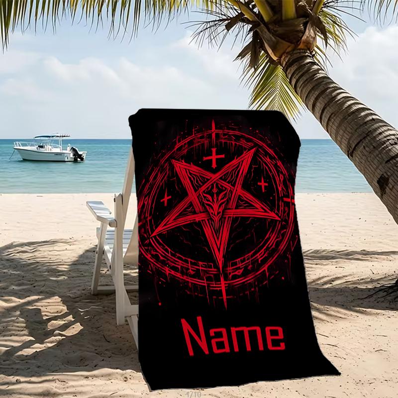 Customizable personalized beach towels Baphomet themed designs.Suitable for the beach, yoga, sports;ideal as beach accessories
