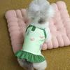 Dog Slip Dress Spring Summer Bunny Print Ruffle Hem Pet Sleeveless Dress Breathable Pet Costume Outfit Apparel for Small Dogs Cats