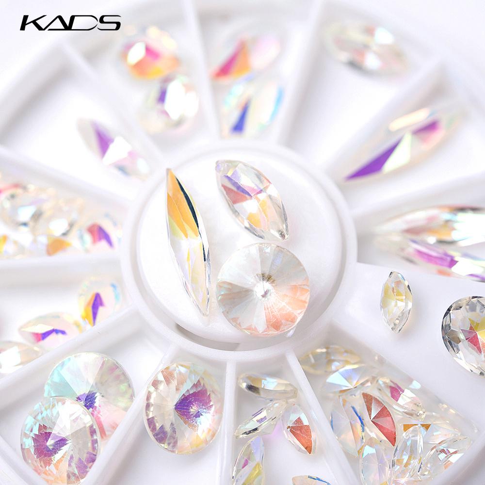 kads AB Base Clear Color Nail Art Rhinestones for Manicure Rhinestone Decor Nail Art Decorations Beauty Accessories Stickers