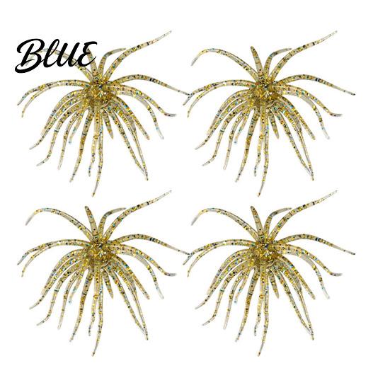 Saltwater Fishing Lure 4Pcs 6CM/1.9G 10.5CM/4G Soft Sea Urchin with Swimming Skirts Artificial Bass Tentacle Creature Bait Freshwater Trout