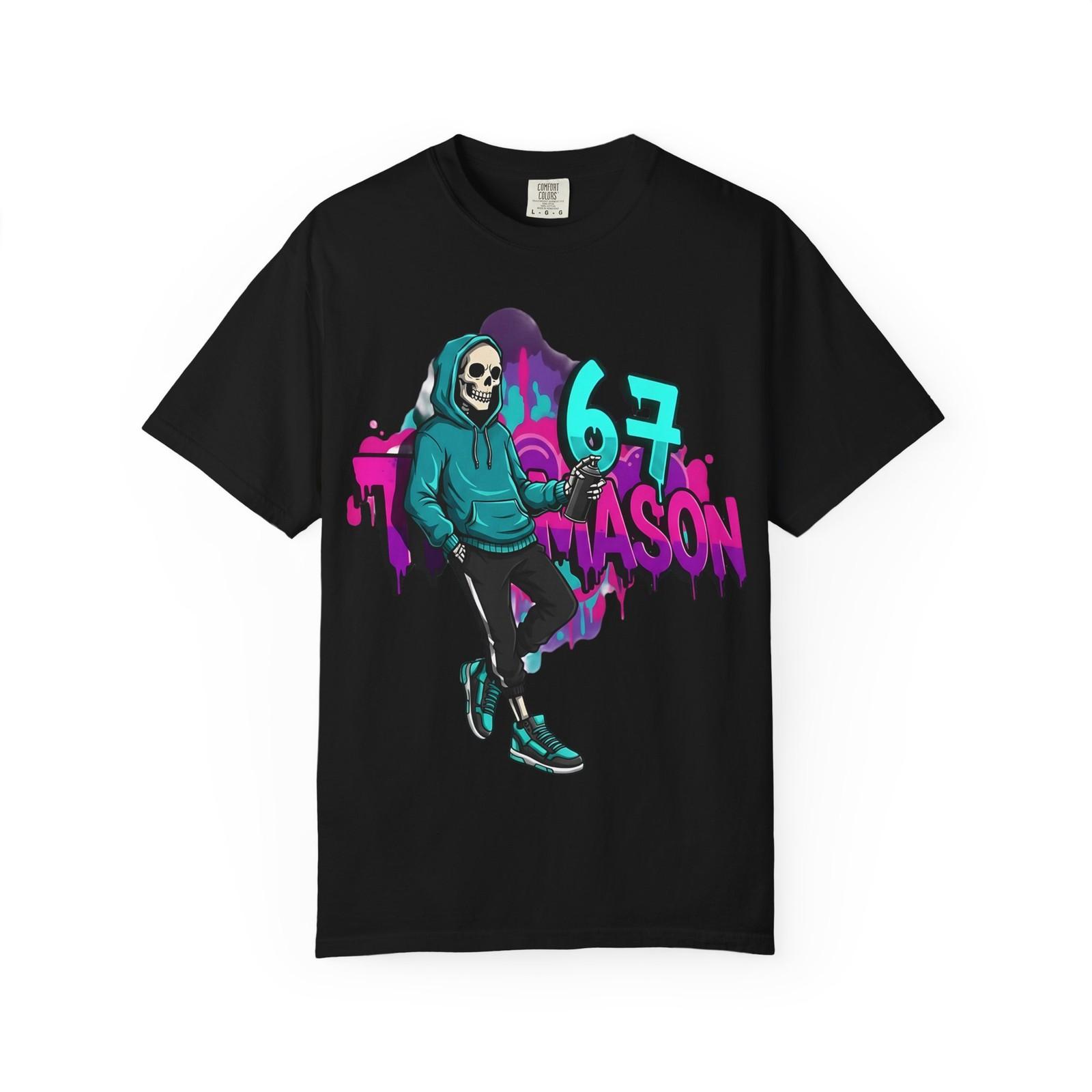 Skull Hoodie Skull Graphic T-shirt | Funny 67 Meme Tee Alpha Viral Shirt S разноцветный