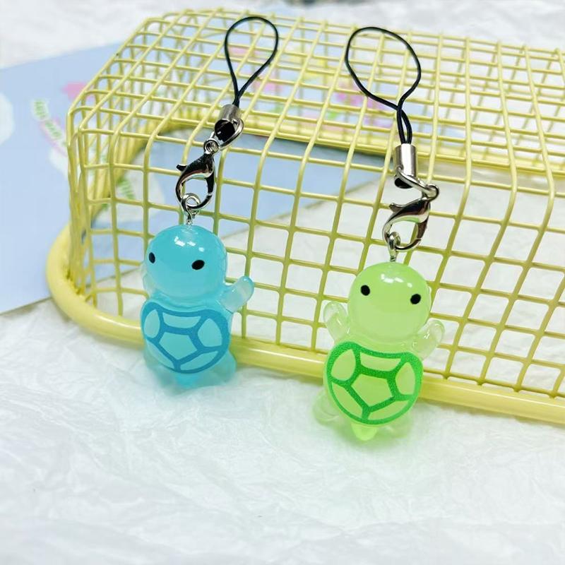 Cartoon Luminous Turtle Keychain Sweet Cute Bag Pendant Mobile Phone Strap Accessories Gift