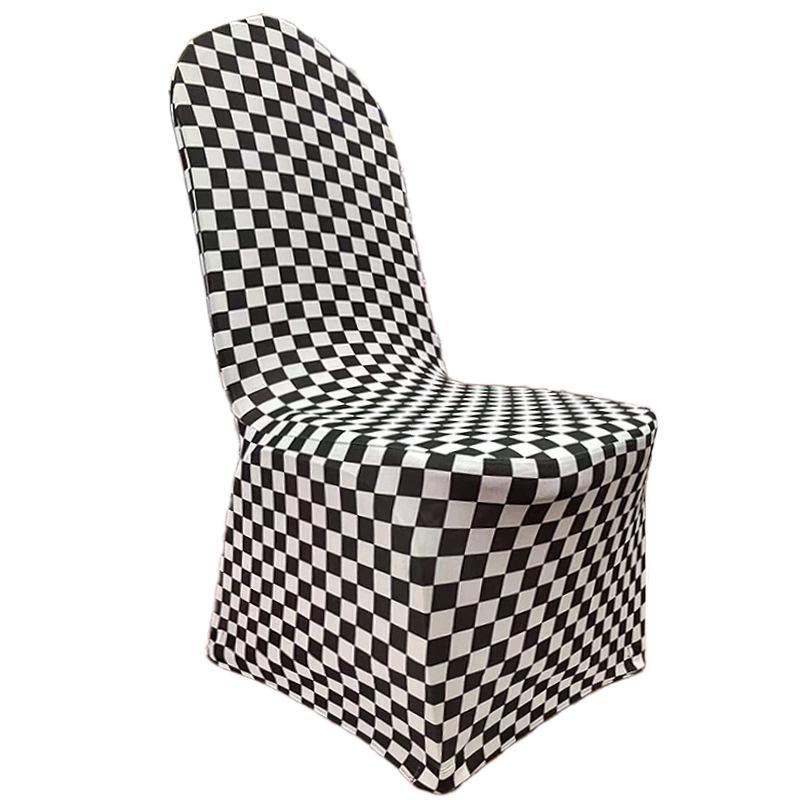 Stretchable Red and White Universal Chair Cover for Weddings, Banquets, Hotels