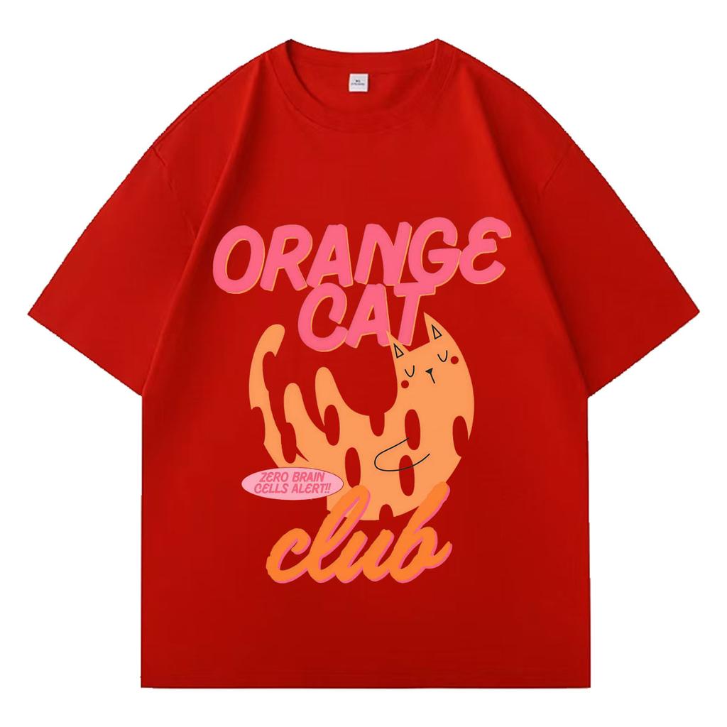 Funny Cat Meme Graphic Print Streetwear T-Shirt Fashion Cotton Tshirts Clothes Trend Y2K Short Sleeve Tshirts